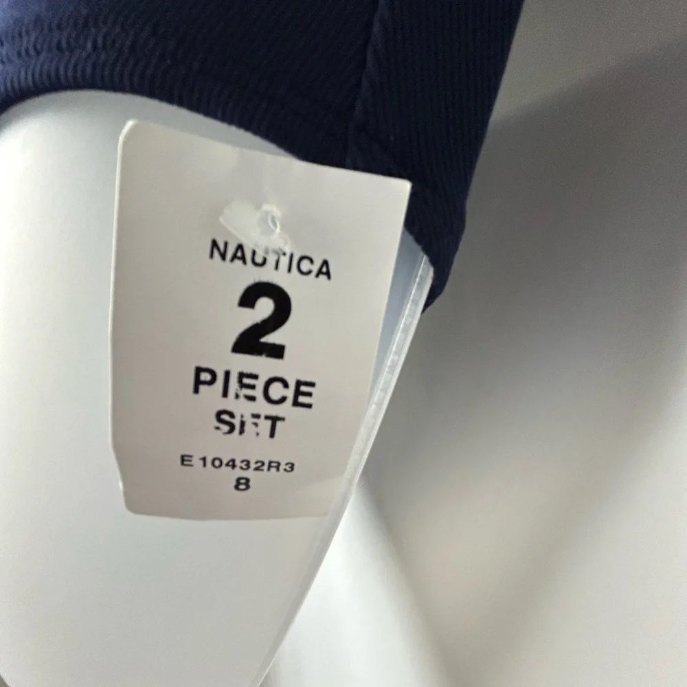 Nautica Black Tankini with Lime Green Stripes